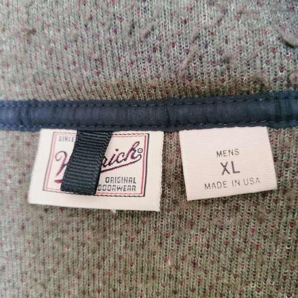 Vintage ‘00s Woolrich Green Red Two Tone Fleece Henley Jacket Mens Size XL - Picture 6 of 12